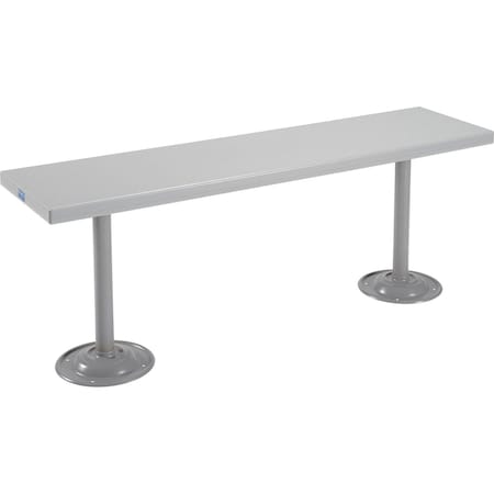 Global Industrial Locker Room Bench, Plastic Top with Pedestal Legs, 48inW x 12inD x 17inH 493712